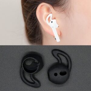 Etui za slušalke Bluetooth Earphone Silicone Ear Caps Earpads za Apple AirPods, Mobella, črna