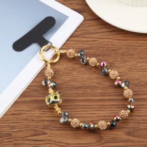 Obesek Cat Eye Bead Chain Anti-Lost Short, Mobella, zlata