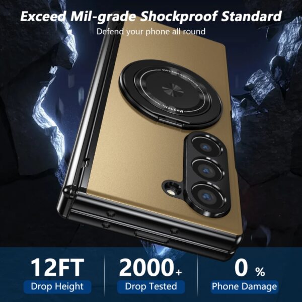 Ovitek preklopni Medal Rotating Folding za Samsung Galaxy Z Fold 6 SM-F956B, Mobella, zlata - slika 3