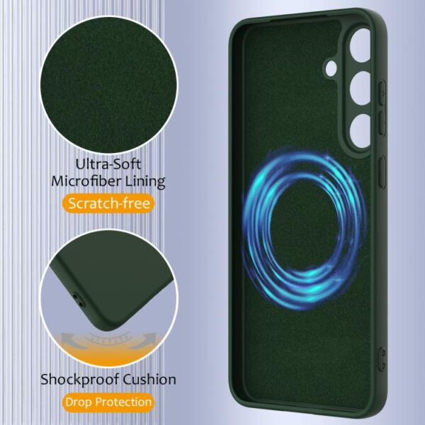 Ovitek Magsafe Shockproof Silicone za Samsung Galaxy S24, Galaxy S25, Urbanzo, zelena - slika 7