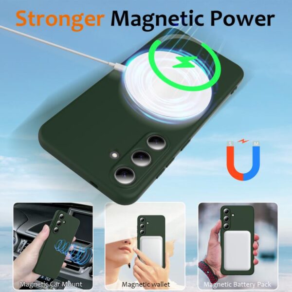 Ovitek Magsafe Shockproof Silicone za Samsung Galaxy S24, Galaxy S25, Urbanzo, zelena - slika 3