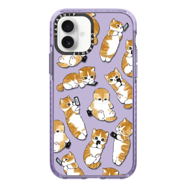 Ovitek Simple Illustration Print Weight Loss Cat C za Apple iPhone 16 6.1, Mobella, vijolična
