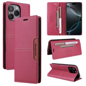 Preklopni Etui za Apple iPhone 14 Pro Gqutrobe, Anti-theft Leather, rdeča