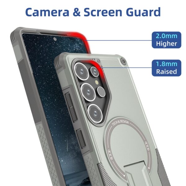 Ovitek MagSafe Armor Holder za Samsung Galaxy S24 Ultra SM-S928B, Urbanzo, siva - slika 4