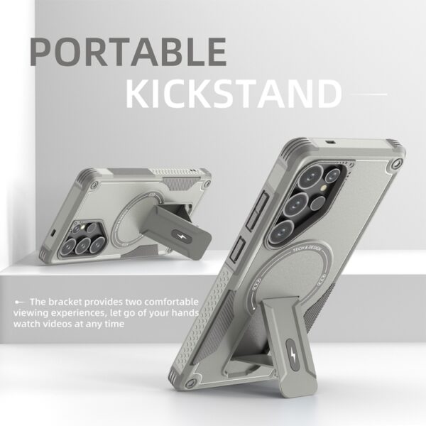Ovitek MagSafe Armor Holder za Samsung Galaxy S24 Ultra SM-S928B, Urbanzo, siva - slika 2