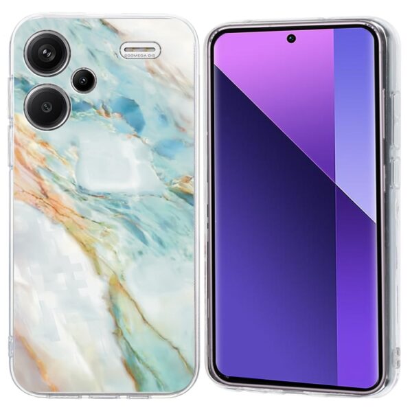 Ovitek Colorful Painting Pattern TPU Marble za Xiaomi Redmi Note 13 Pro Plus, Mobella, svetlo modra