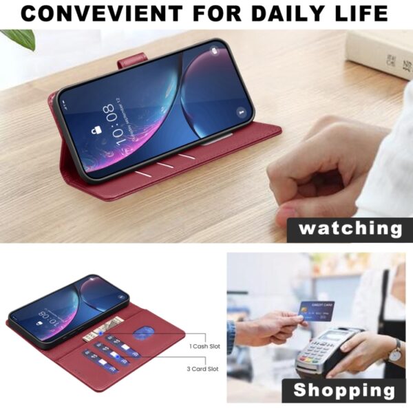 Preklopni Etui za Samsung Galaxy S25 Ultra Urbanzo, Litchi RFID Anti-theft Leather, rdeča - slika 5