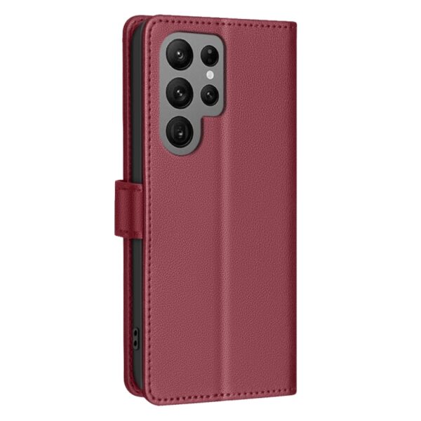 Preklopni Etui za Samsung Galaxy S25 Ultra Urbanzo, Litchi RFID Anti-theft Leather, rdeča - slika 3