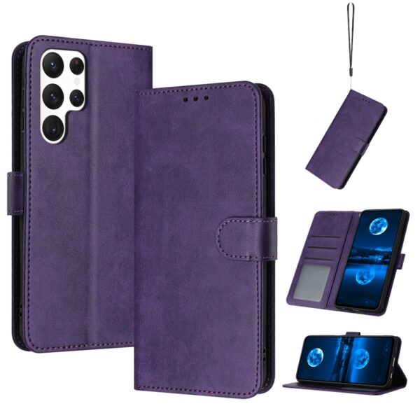 Preklopni Etui za Samsung Galaxy S25 Ultra Urbanzo, Solid Calf Flip Leather, vijolična