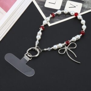 Obesek Butterfly Beads Short Bracelet Anti-lost Phone, Mobella, bela