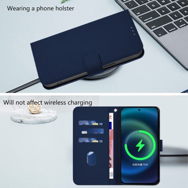Preklopni Etui za Samsung Galaxy S24 FE Urbanzo, Skin Feel Solid Color Leather, modra - slika 7