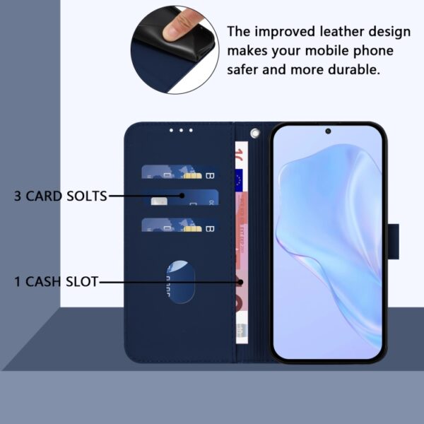 Preklopni Etui za Samsung Galaxy S24 FE Urbanzo, Skin Feel Solid Color Leather, modra - slika 4