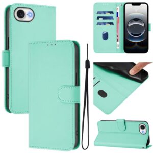Preklopni Etui za Apple iPhone 16e Urbanzo, Skin Feel Solid Color Leather, zelena