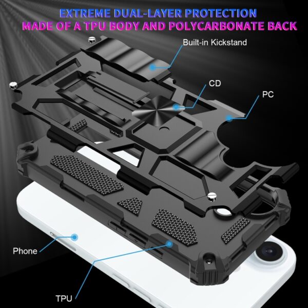 Ovitek Armor Shockproof Hybrid Magnetic za Apple iPhone 16 6.1, Urbanzo, črna - slika 5