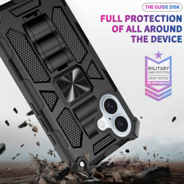 Ovitek Armor Shockproof Hybrid Magnetic za Apple iPhone 16 6.1, Urbanzo, črna - slika 3