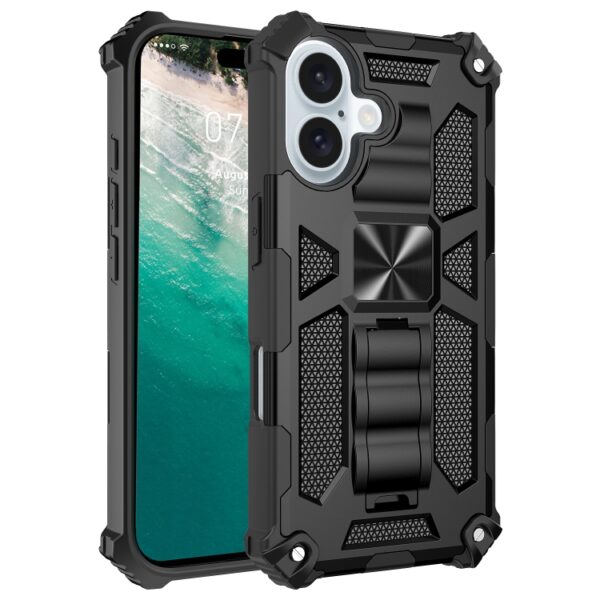 Ovitek Armor Shockproof Hybrid Magnetic za Apple iPhone 16 6.1, Urbanzo, črna