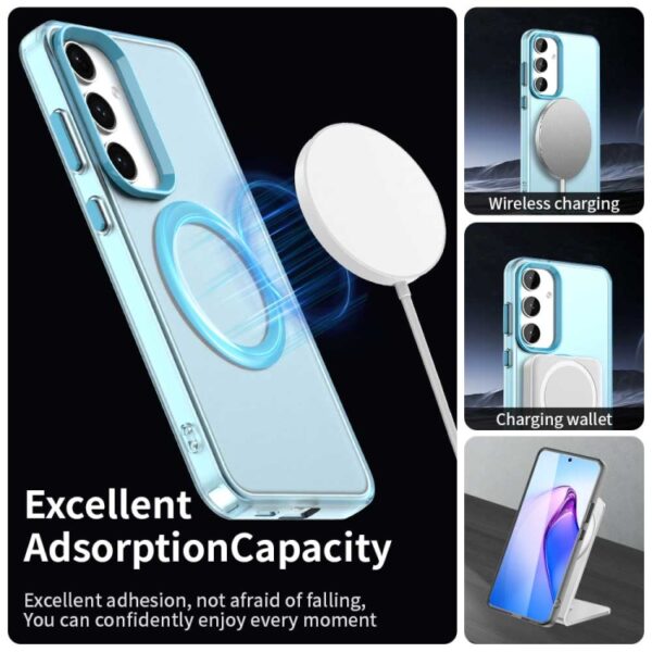 Ovitek MagSafe Candy Hybrid za Samsung Galaxy S25 Plus S936B, Urbanzo, modra - slika 3
