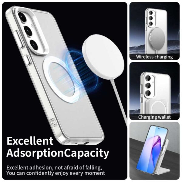 Ovitek MagSafe Candy Hybrid za Samsung Galaxy S25 Plus S936B, Urbanzo, bela - slika 3