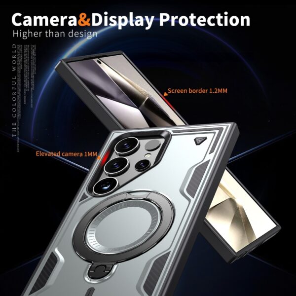 Ovitek Magsafe PC TPU Armor Ring za Samsung Galaxy S24 Ultra SM-S928B, Urbanzo, siva - slika 6