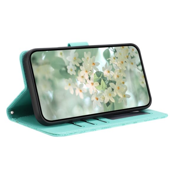 Preklopni Etui za Apple iPhone 16e Mobella, Floral Embossed, zelena - slika 4