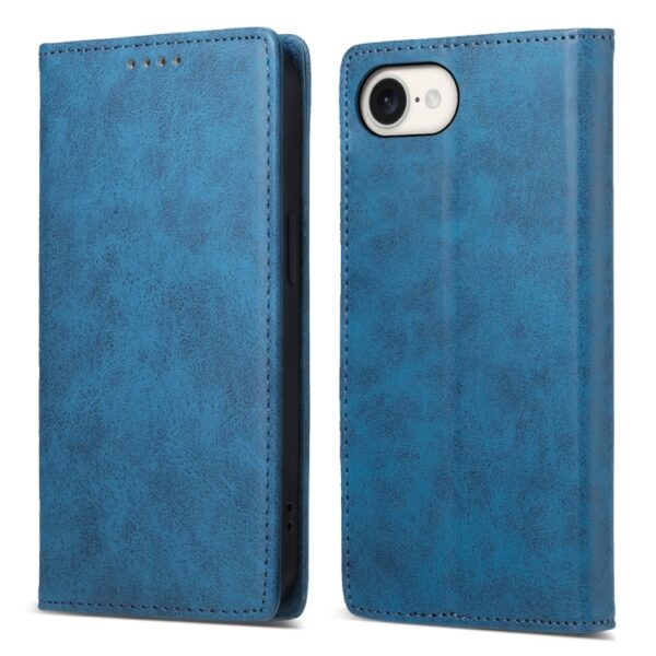 Preklopni Etui za Apple iPhone 16e Urbanzo, Business Solid Color Magnetic RFID, modra