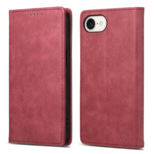 Preklopni Etui za Apple iPhone 16e Urbanzo, Business Solid Color Magnetic RFID, rdeča