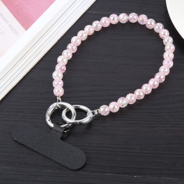 Obesek Beads Chain Anti-lost Short Lanyard, Mobella, pink