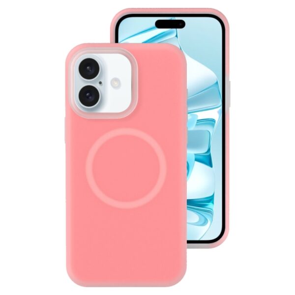 Ovitek MagSafe Jelly Liquid Silicone Magnetic Berry Powder za Apple iPhone 16 6.1, Mobella, roza