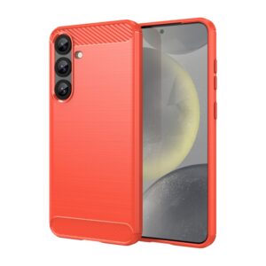 Ovitek Carbon Fiber Brushed Texture TPU za Samsung Galaxy S25 Plus S936B, Urbanzo, rdeča