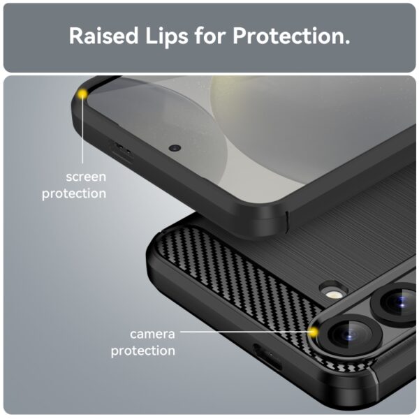 Ovitek Carbon Fiber Brushed Texture TPU za Samsung Galaxy S25 Plus S936B, Urbanzo, črna - slika 6