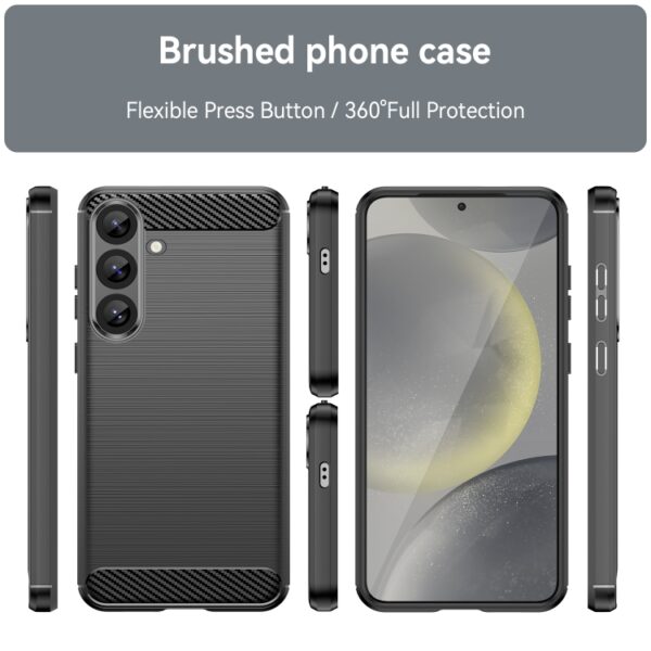 Ovitek Carbon Fiber Brushed Texture TPU za Samsung Galaxy S25 Plus S936B, Urbanzo, črna - slika 2