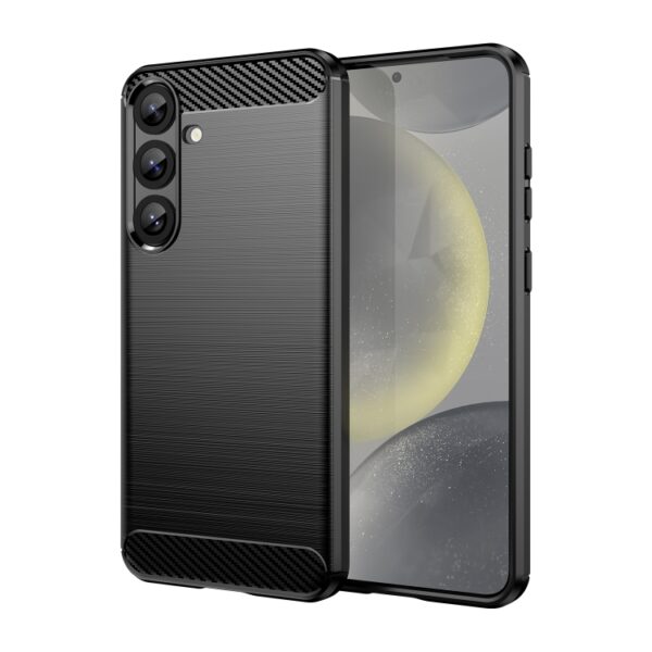 Ovitek Carbon Fiber Brushed Texture TPU za Samsung Galaxy S25 Plus S936B, Urbanzo, črna