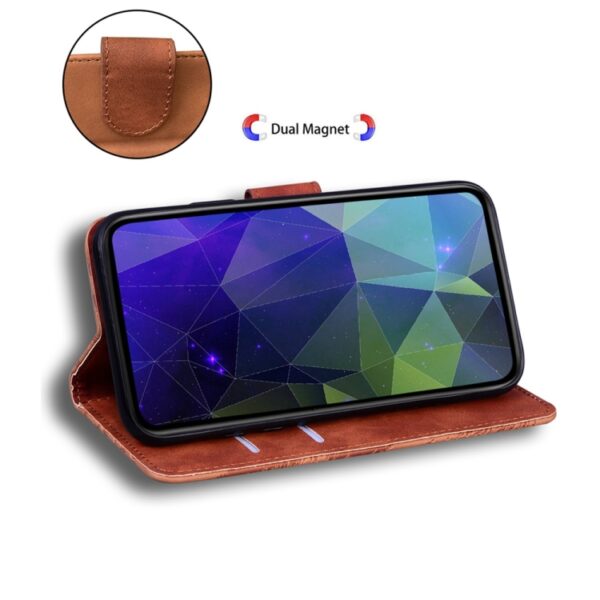 Preklopni Etui za Samsung Galaxy S25 Plus Urbanzo, Skin Feel Pure Color Leather, rjava - slika 5