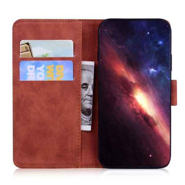 Preklopni Etui za Samsung Galaxy S25 Plus Urbanzo, Skin Feel Pure Color Leather, rjava - slika 4