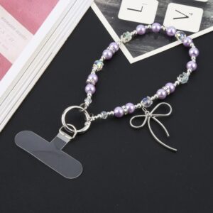 Obesek Butterfly Beads Short Bracelet Anti-lost Phone, vijolična