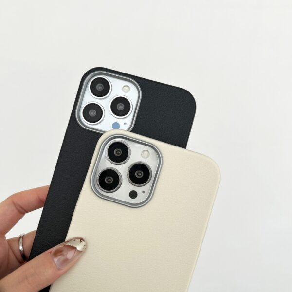 Ovitek Pattern Silver Edge Camera Frame za Apple iPhone 8, iPhone 7, iPhone SE 2020, iPhone SE 2022, Litchi, bela - slika 3
