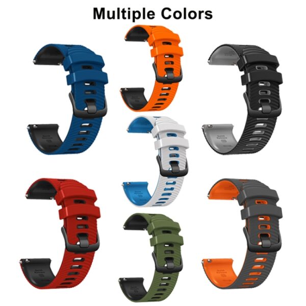 Pas za pametno uro silikonski Universal Curved Two Color, Teracell, 22mm, črna - slika 3