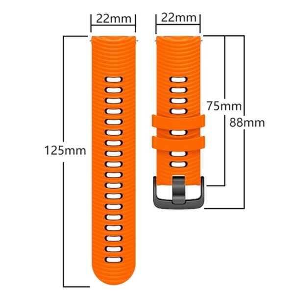 Pas za pametno uro silikonski Universal Curved Two Color, Teracell, 22mm, črna - slika 4