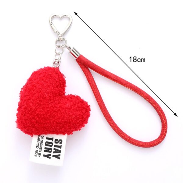 Obesek Imitation Wool Plush Heart Keychain Wrist, Mobella, zelena - slika 3