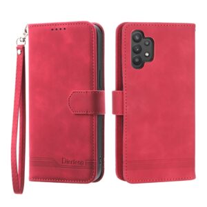Preklopni Etui za Samsung Galaxy A32 4G Dierfeng, Dierfeng Dream Line Leather, rdeča