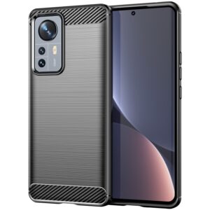 Ovitek Brushed Texture Carbon Fiber za Xiaomi 12 Pro, Urbanzo, črna