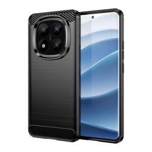 Ovitek Carbon Fiber Brushed Texture TPU za Xiaomi Redmi Note 14 Pro Plus, Urbanzo, črna