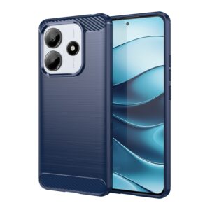 Ovitek Carbon Fiber Brushed Texture TPU za Xiaomi Redmi Note 14 5G, Poco M7 Pro 5G, Urbanzo, modra