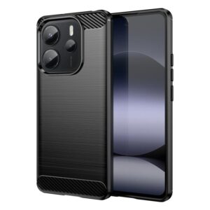 Ovitek Carbon Fiber Brushed Texture TPU za Xiaomi Redmi Note 14 4G, Urbanzo, črna