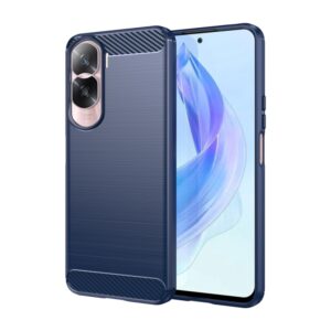 Ovitek Brushed Texture Carbon Fiber za Honor 90 Lite, Urbanzo, modra