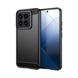 Ovitek Brushed Texture Carbon Fiber za Xiaomi 14, Urbanzo, črna