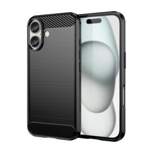 Ovitek Brushed Texture Carbon Fiber za Apple iPhone 16e, Urbanzo, črna