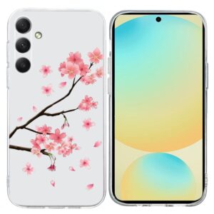 Ovitek Colorful Painting Pattern TPU Plum Blossom za Samsung Galaxy A36 5G A366B, Galaxy A56 5G A566B, Mobella, roza