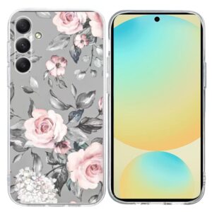 Ovitek Colorful Painting Pattern TPU Flowers On Grey za Samsung Galaxy A36 5G A366B, Galaxy A56 5G A566B, Mobella, siva