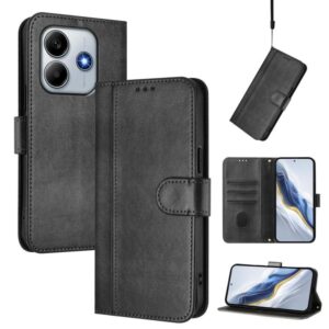 Preklopni Etui za Xiaomi Redmi Note 14 5G/ Poco M7 Pro 5G Urbanzo, Splicing Buckle Retro Leather, črna